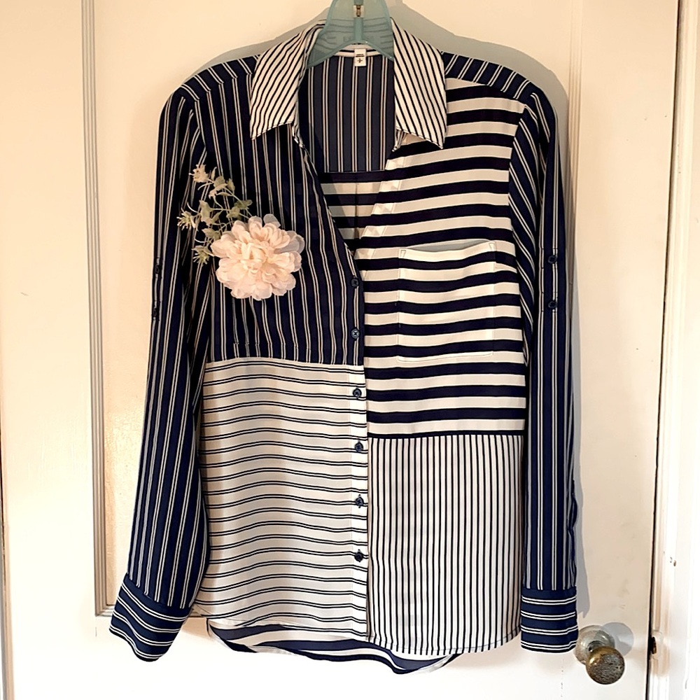 Express US size S mixed pattern button down shirt